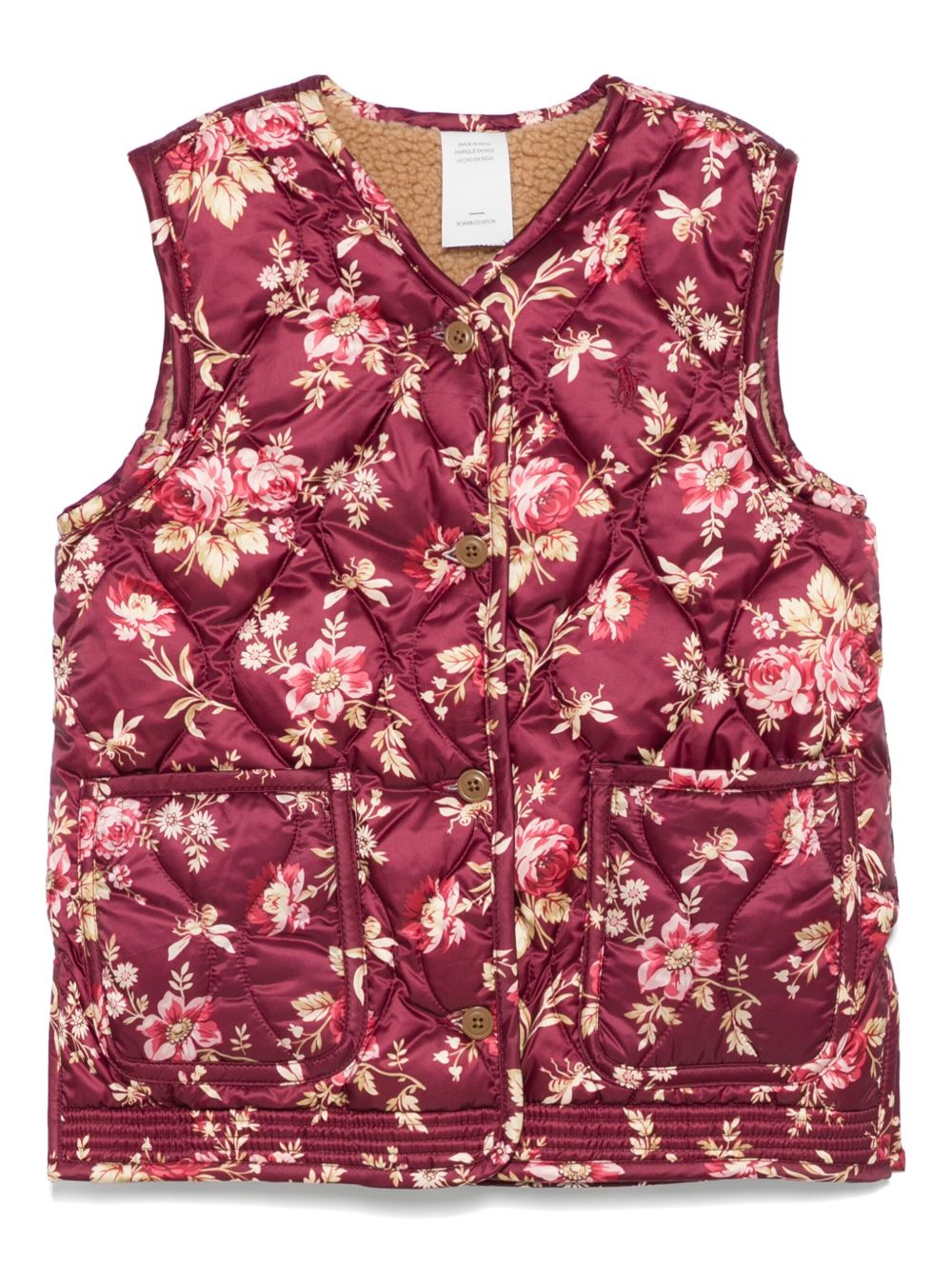 POLO RALPH LAUREN KIDS 花卉印花马甲 - 粉色