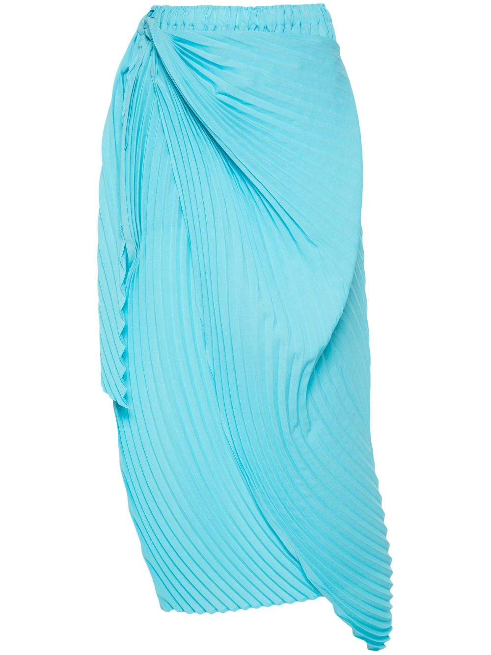 Issey Miyake Wrapped Pleats 超长半身裙 - 蓝色