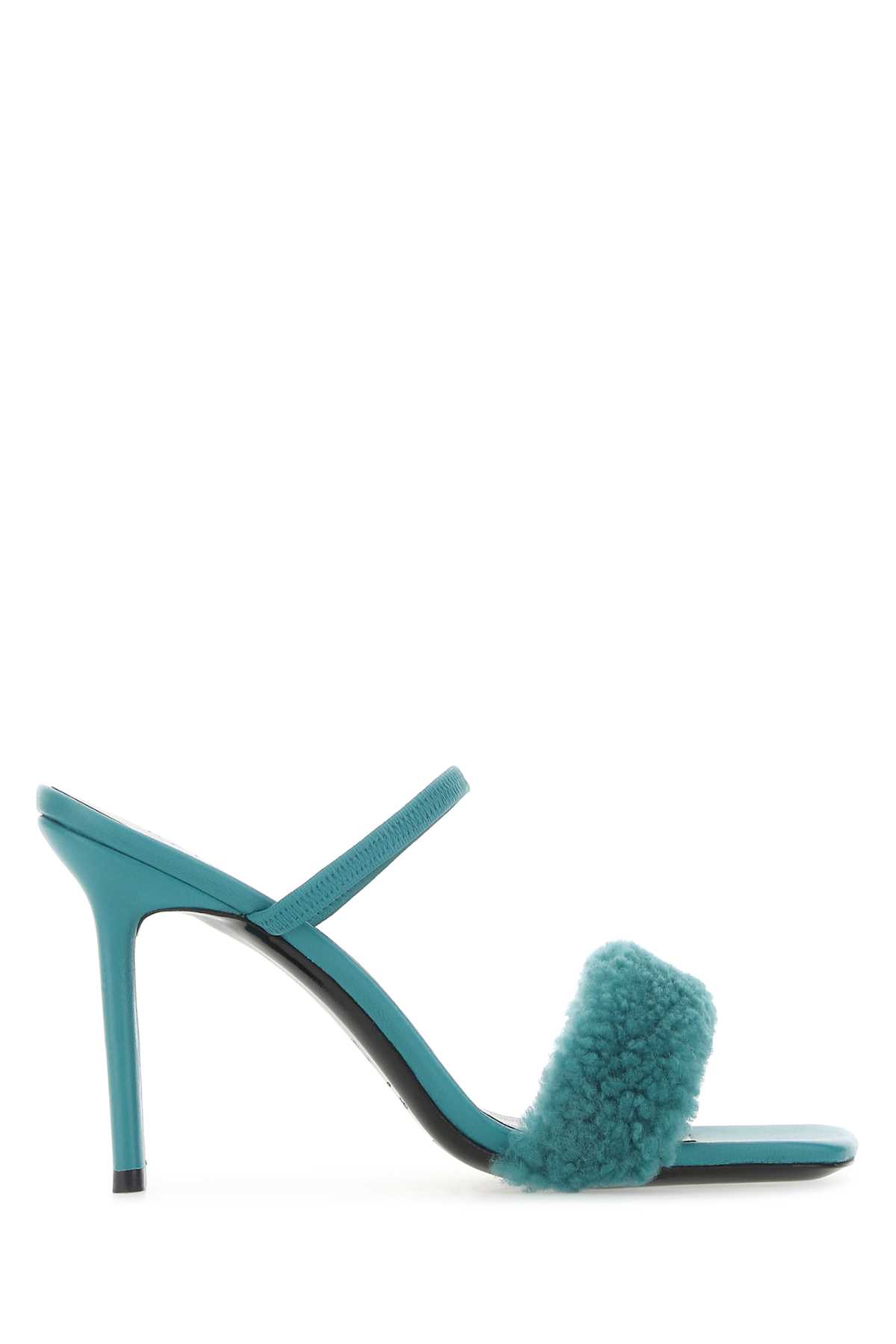 BY FAR Turquoise Leather Ada Mules