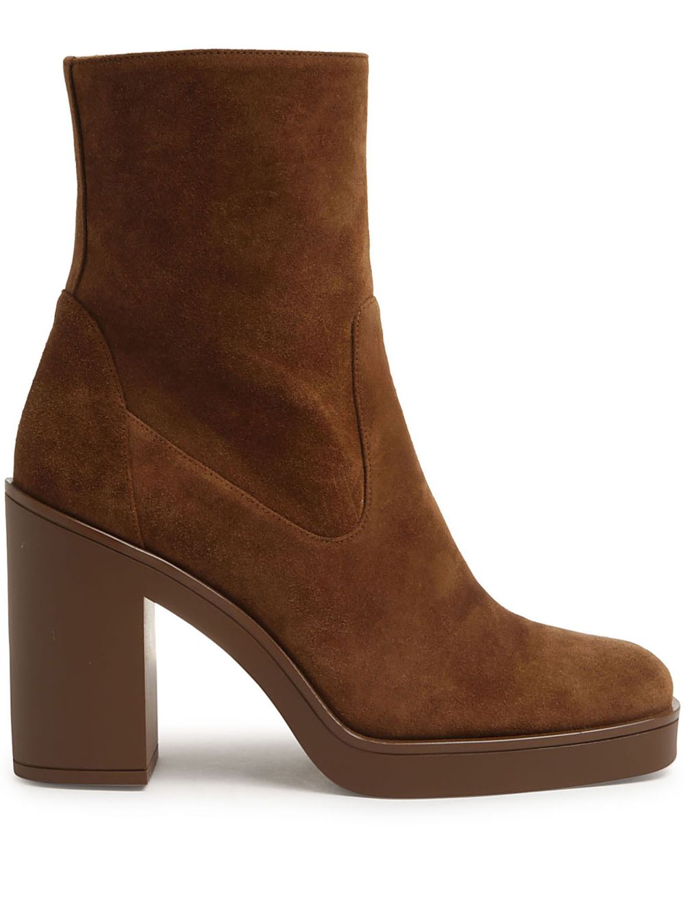 Stuart Weitzman Bethenny 高跟靴（8厘米） - 褐色