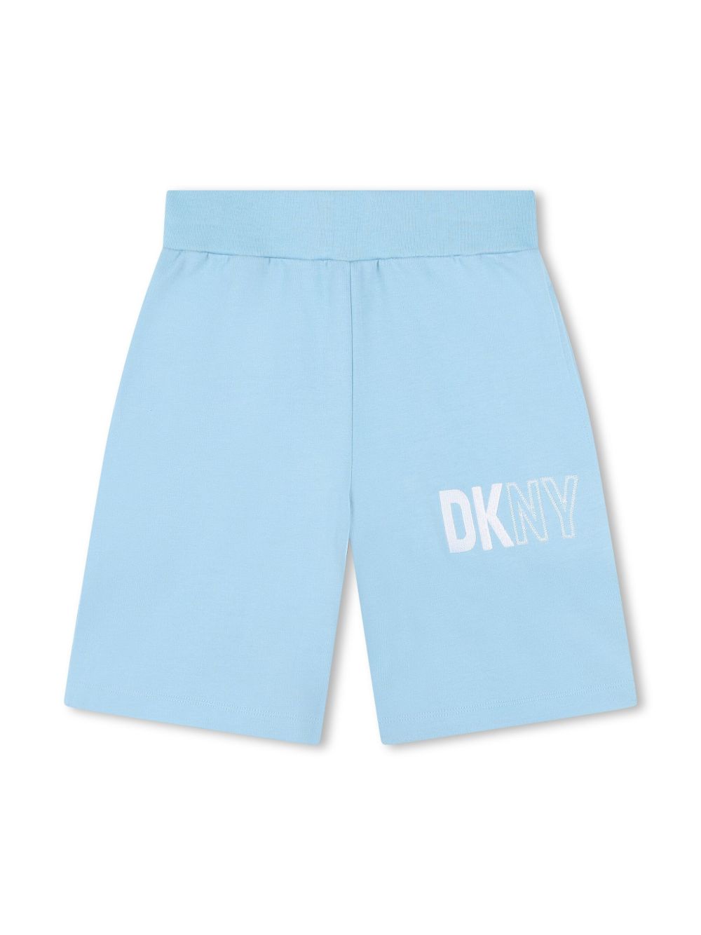 Dkny Kids logo印花棉短裤 - 蓝色