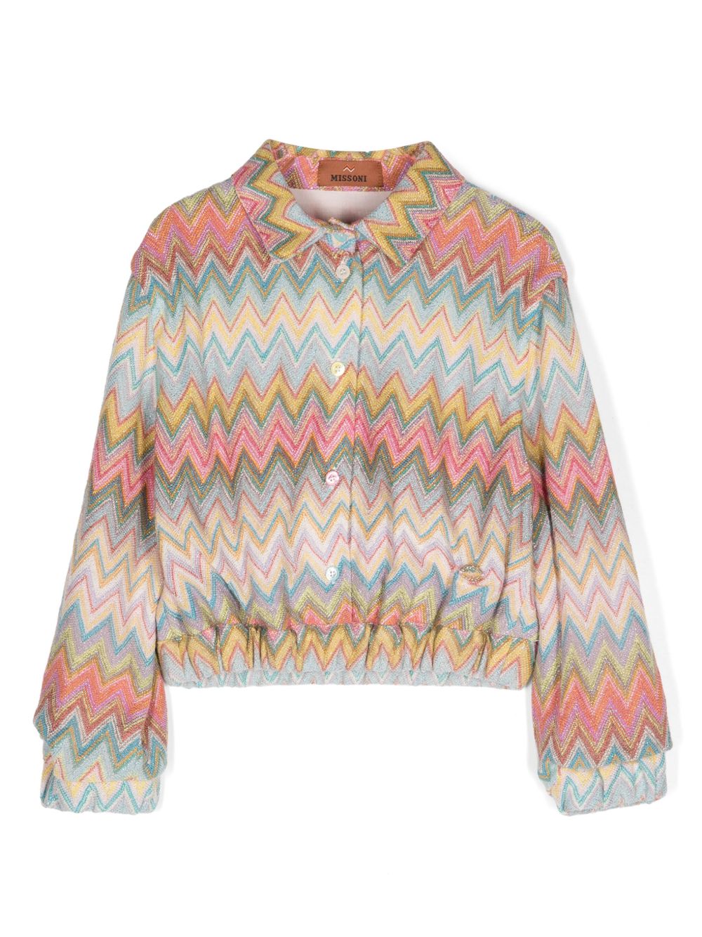 Missoni Kids 人字纹针织衬衫 - 蓝色