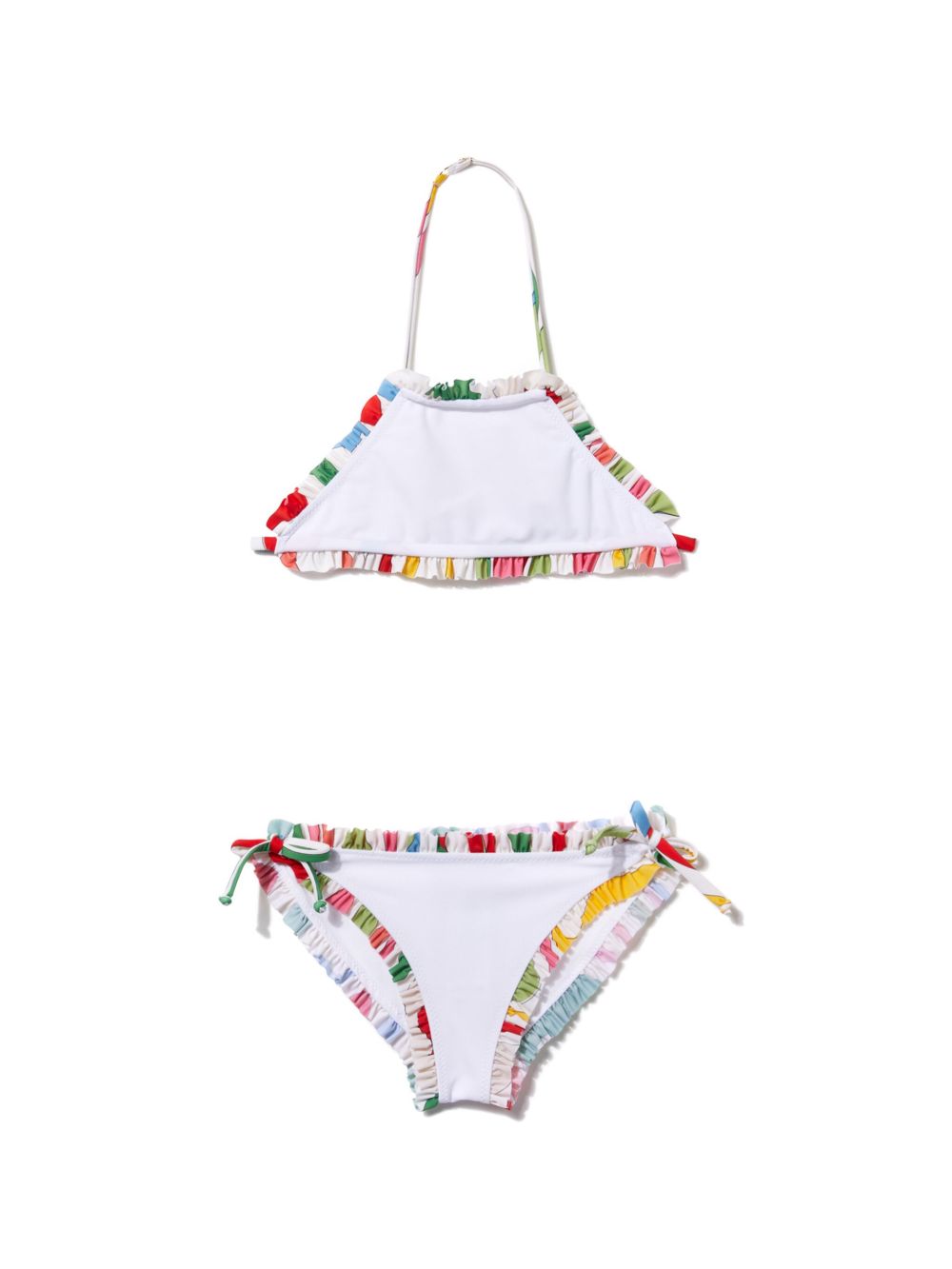 PUCCI Junior 荷叶边比基尼套装 - 白色