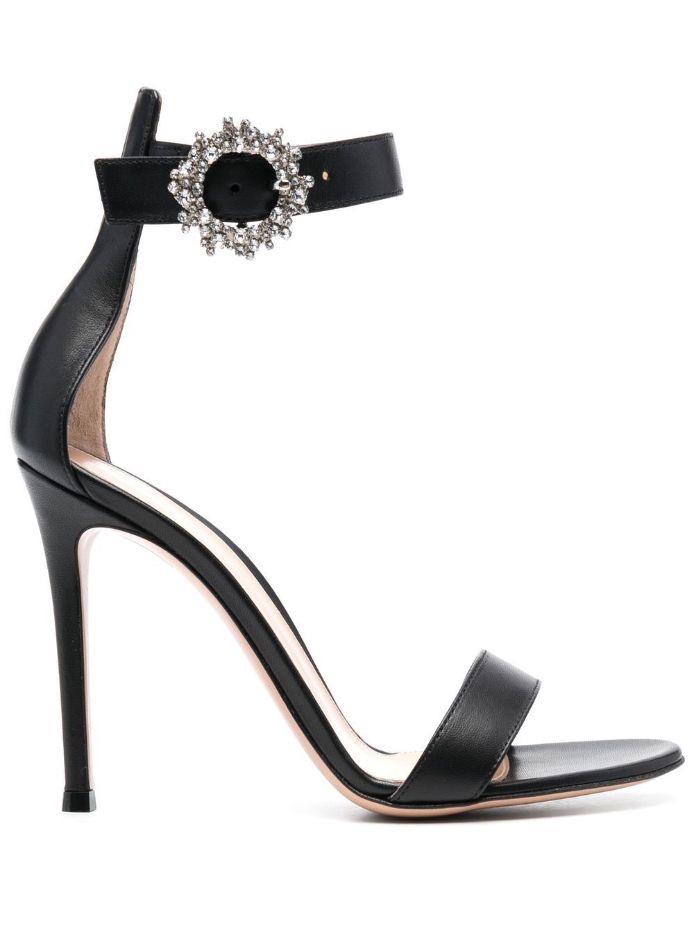 Gianvito Rossi 缀饰扣环高跟凉鞋 - 黑色