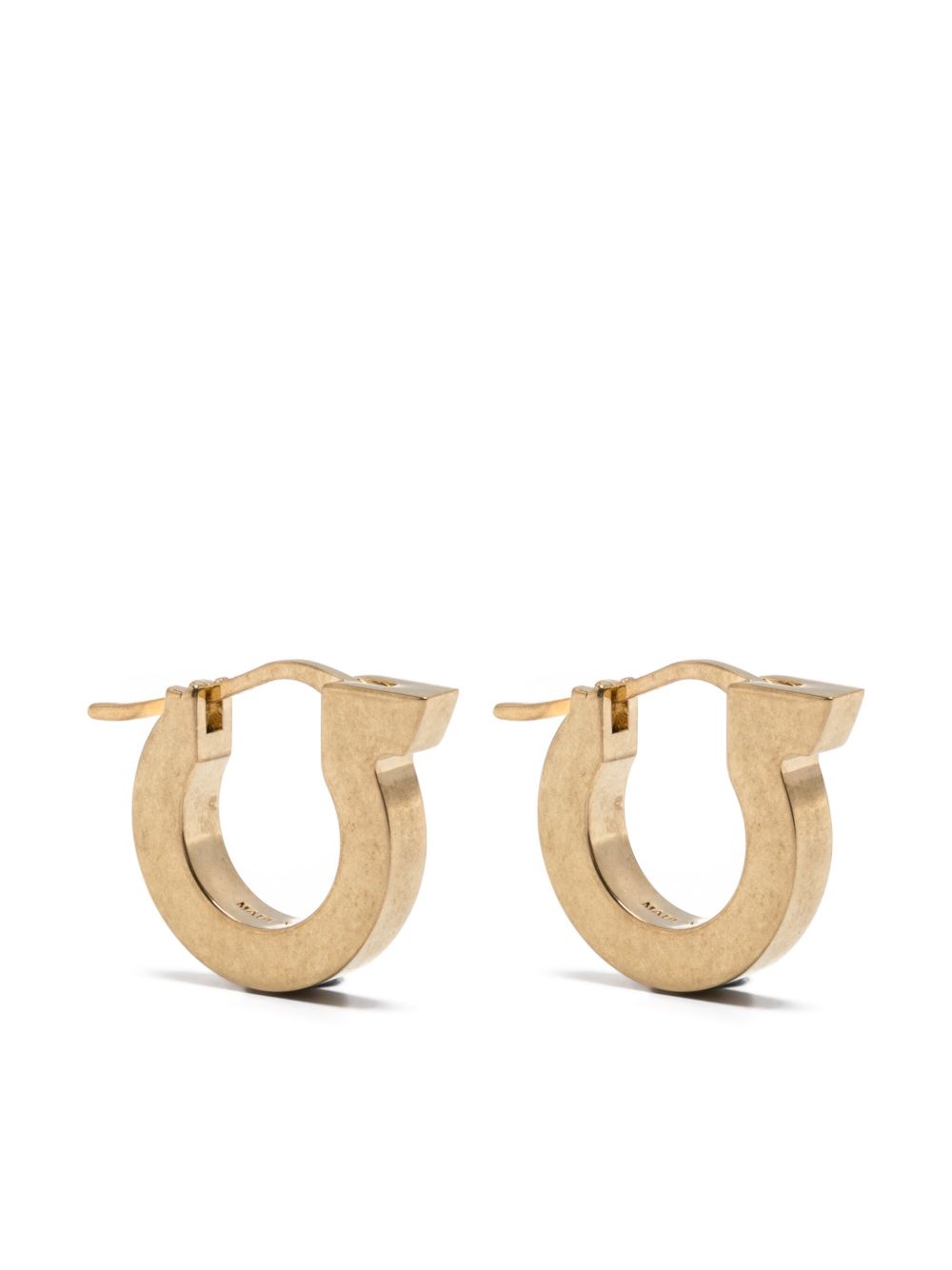 Ferragamo Gancini logo雕刻耳环 - 金色
