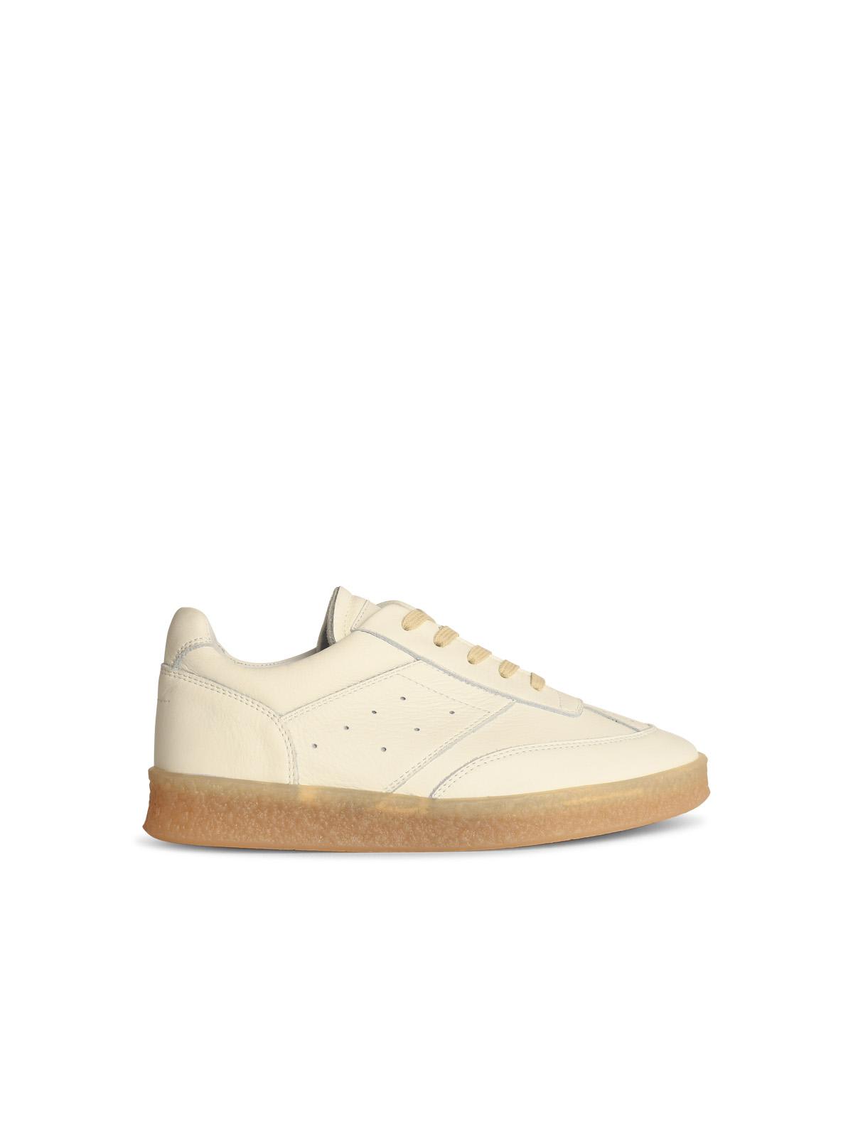 MM6 Maison Margiela White Leather Sneakers