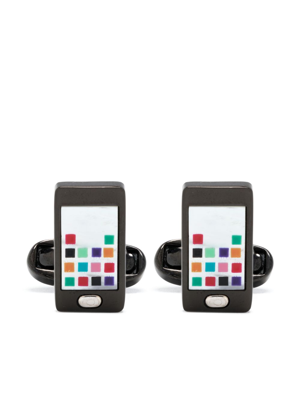 Paul Smith Phone logo雕刻袖扣 - 黑色