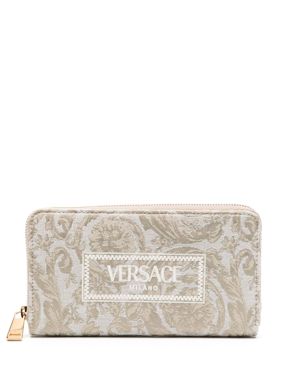 Versace logo刺绣提花钱包 - 中性色