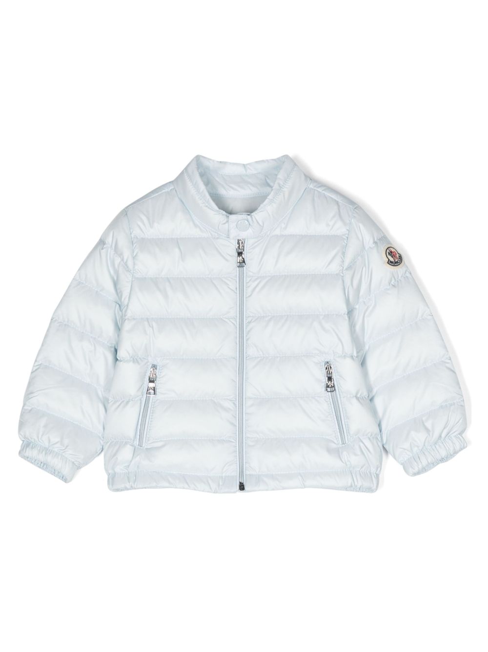 Moncler Enfant 贴花logo填充夹克 - 蓝色