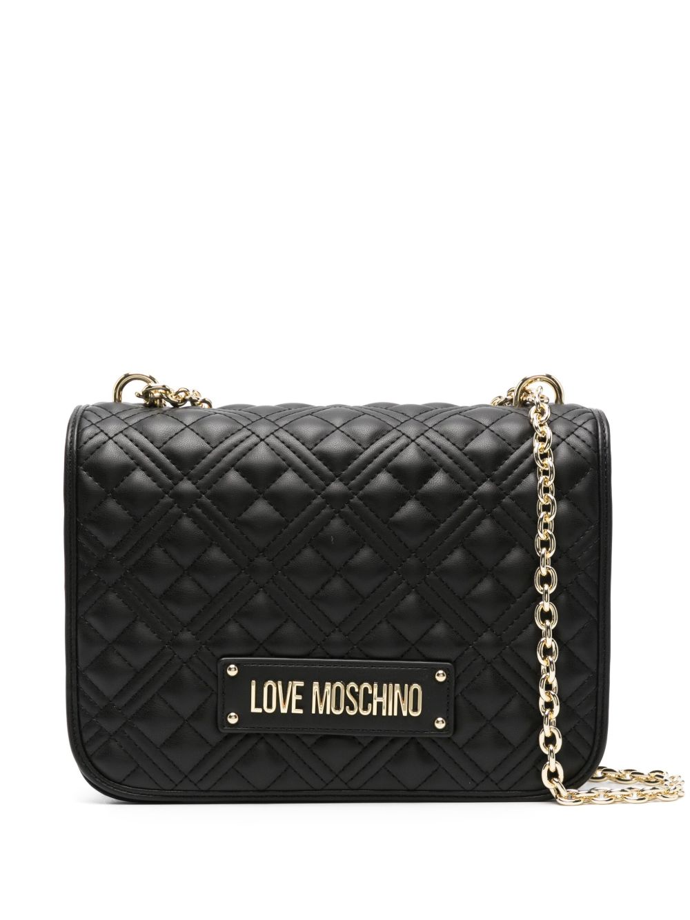 Love Moschino 绗缝单肩包 - 黑色