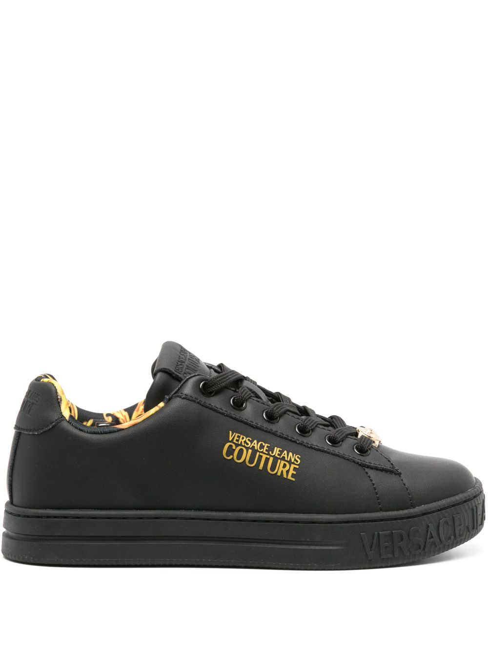 Versace Jeans Couture Court 88 皮质运动鞋 - 黑色