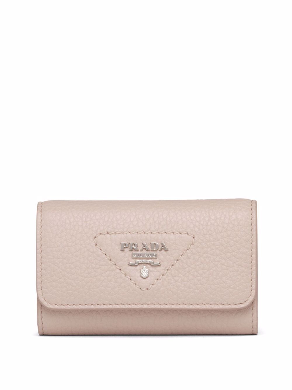 Prada 普拉达 Saffiano 皮质钥匙包 - 中性色