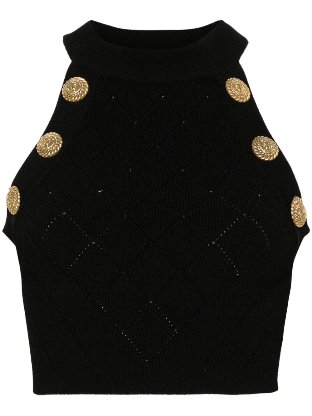 Balmain 压纹纽扣短款上衣 - 黑色