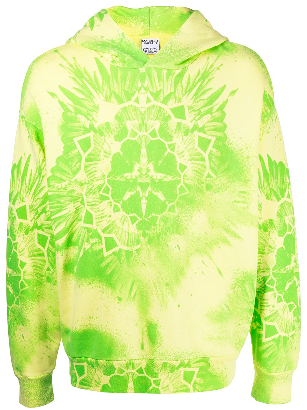 Marcelo Burlon County of Milan 扎染棉连帽衫 - 黄色