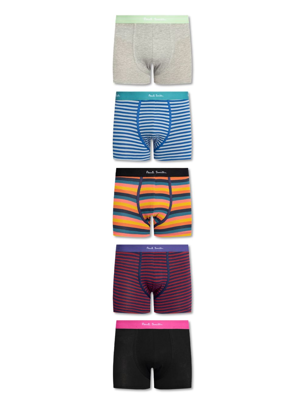 Paul Smith logo腰边四角裤（五件装） - 灰色
