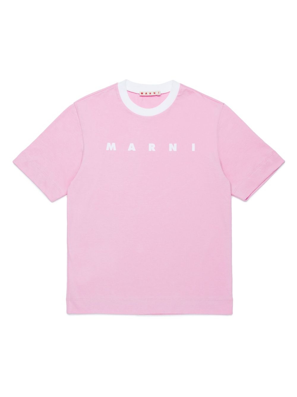 Marni Kids logo印花棉T恤 - 粉色