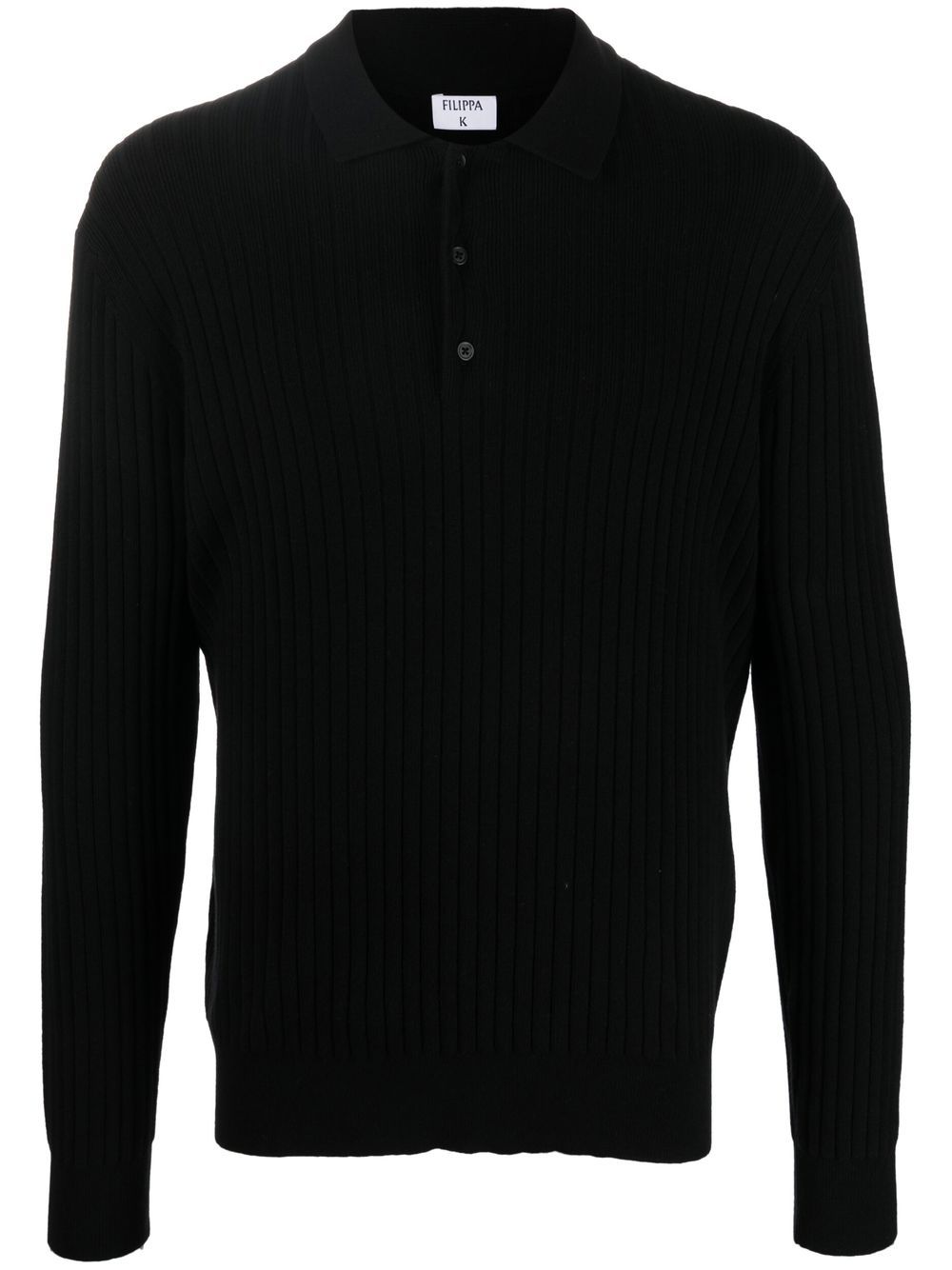 Filippa K 罗纹针织polo衫 - 黑色