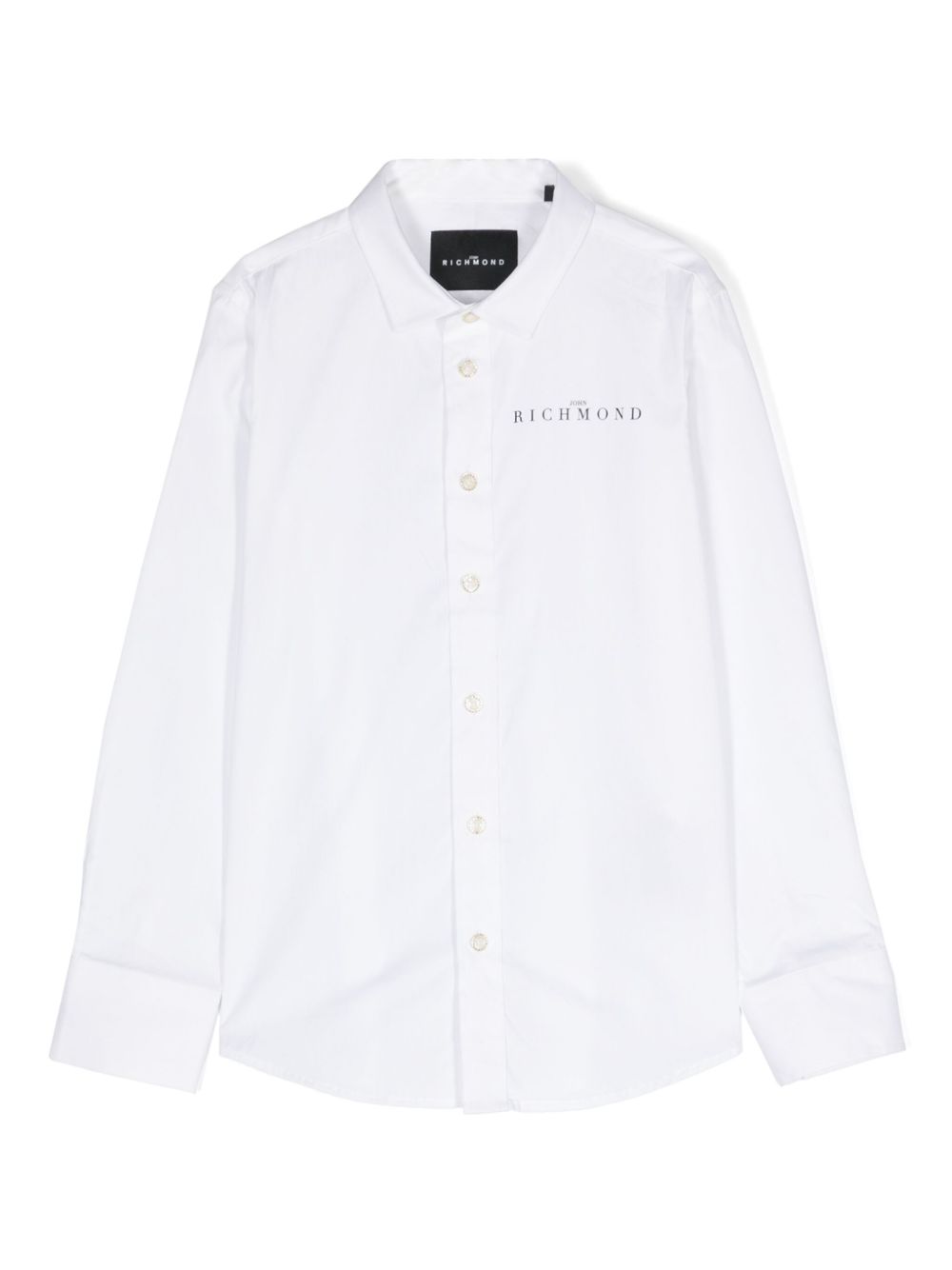 John Richmond Junior logo印花棉衬衫 - 白色