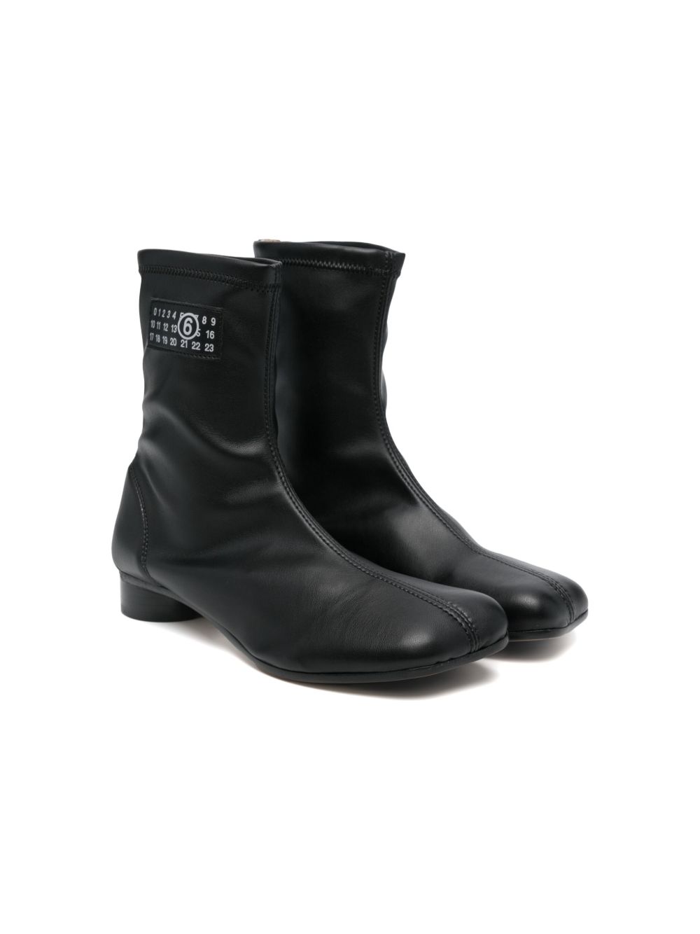 MM6 Maison Margiela Kids 数字图案靴子 - 黑色
