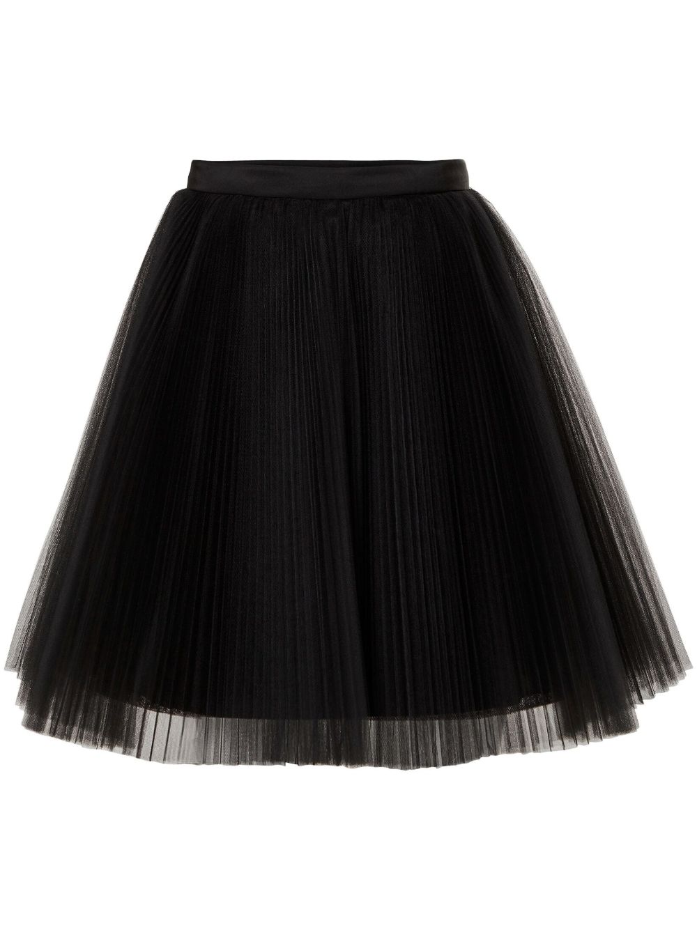 Carolina Herrera 百褶薄纱迷你半身裙 - 黑色
