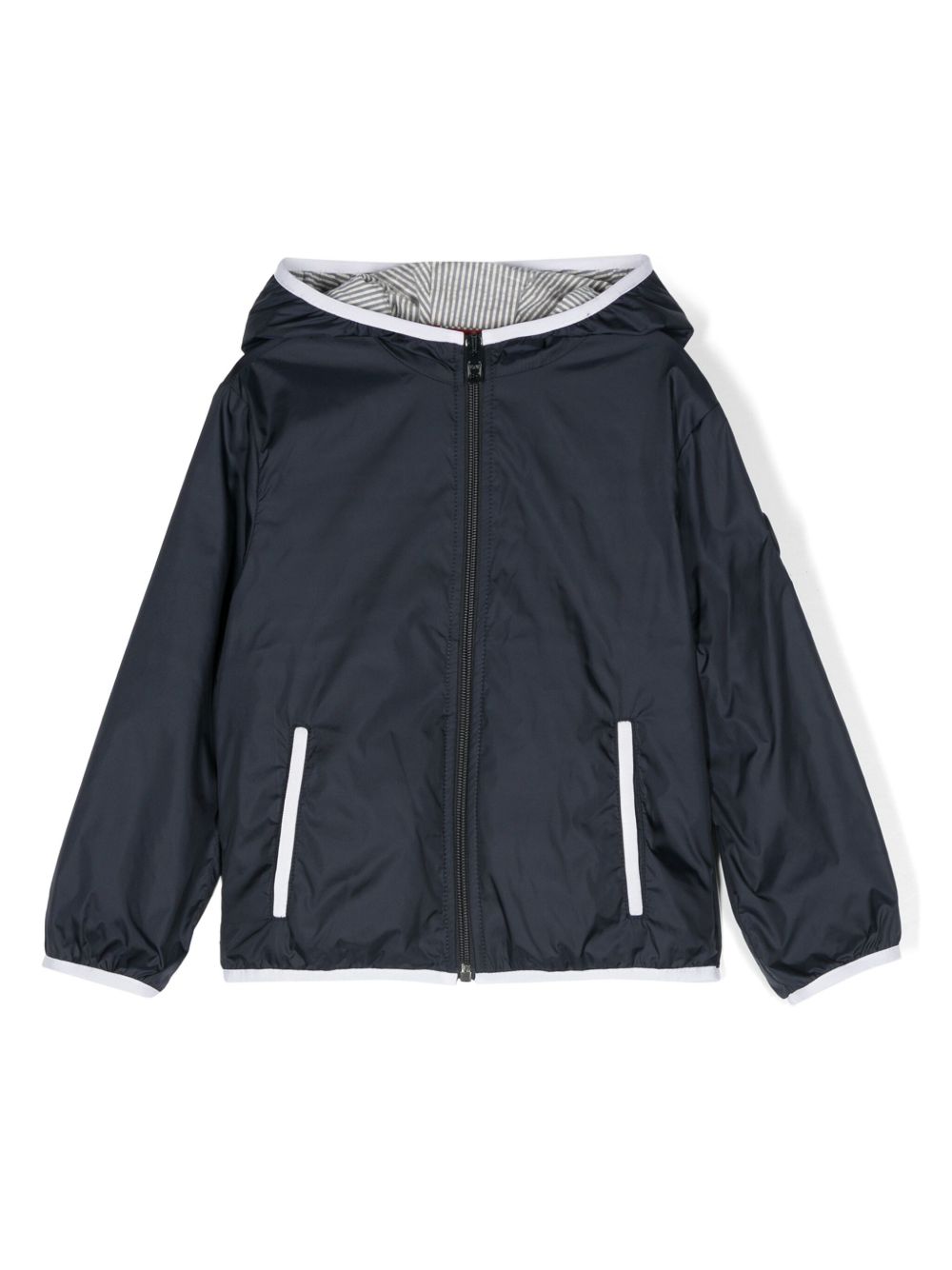 Fay Kids logo贴花连帽夹克 - 蓝色