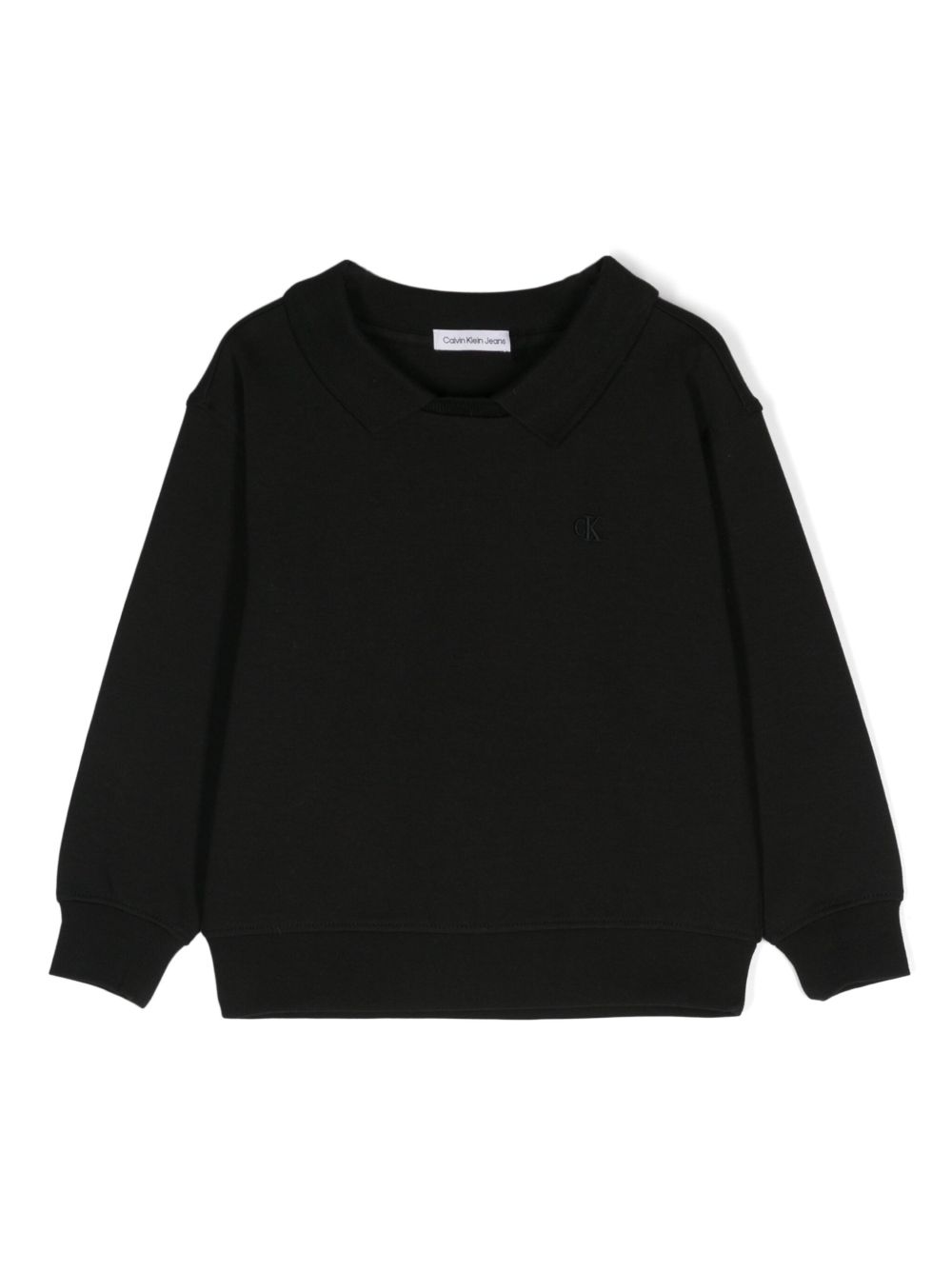 Calvin Klein Kids logo刺绣卫衣 - 黑色