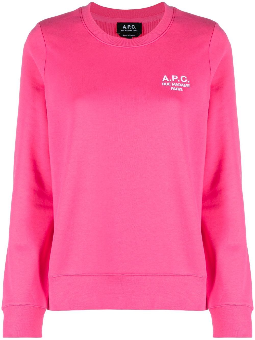 A.P.C. logo刺绣棉卫衣 - 粉色