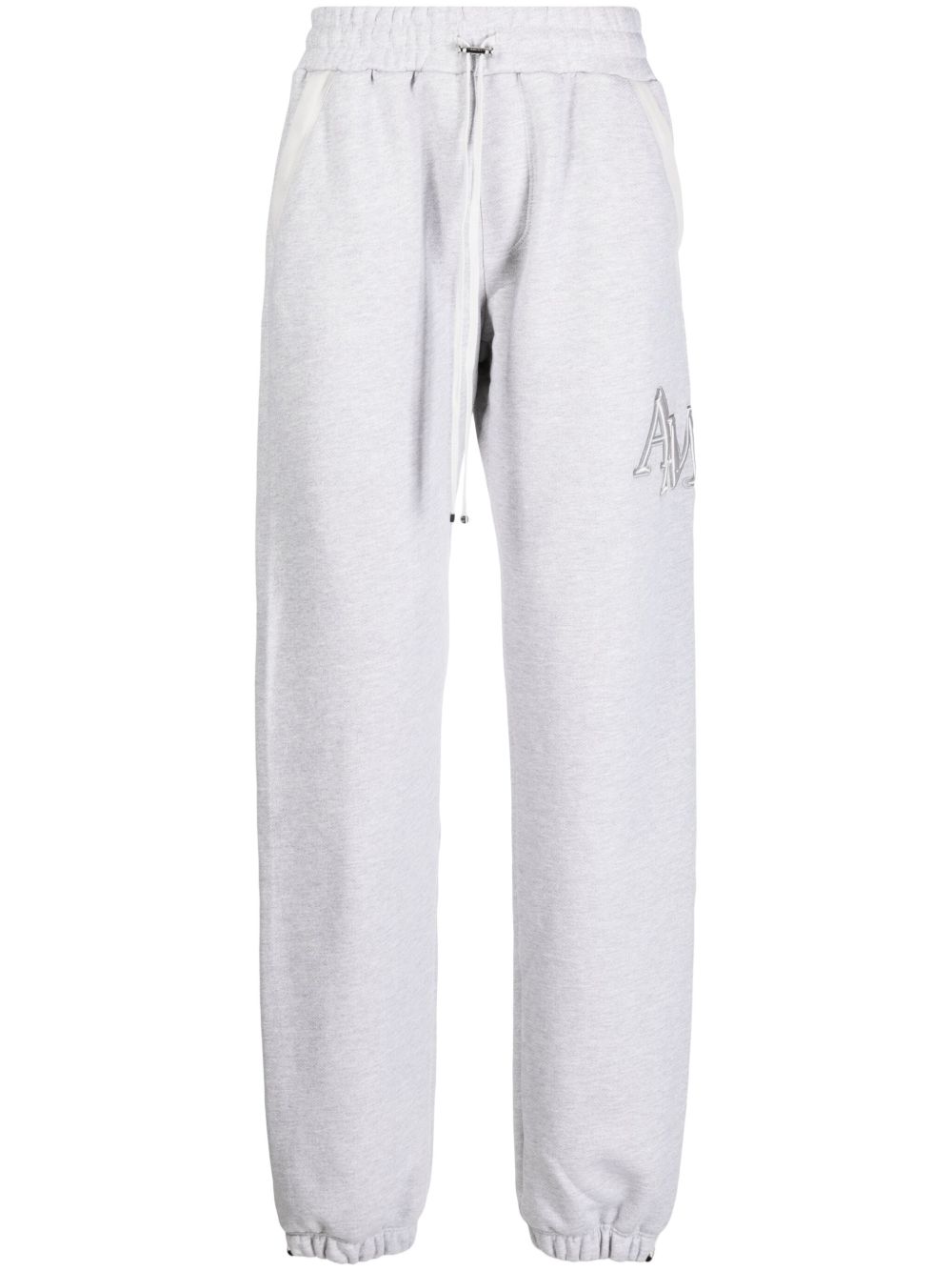AMIRI Staggered logo刺绣运动裤 - 灰色