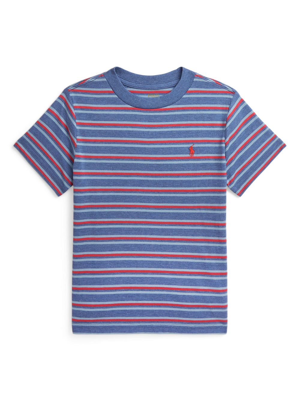 POLO RALPH LAUREN KIDS logo刺绣条纹T恤 - 蓝色