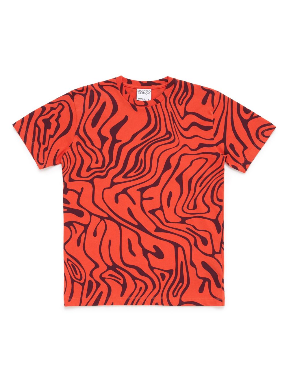 Marcelo Burlon County Of Milan Kids AOP Fluid 图案印花T恤 - 橘色