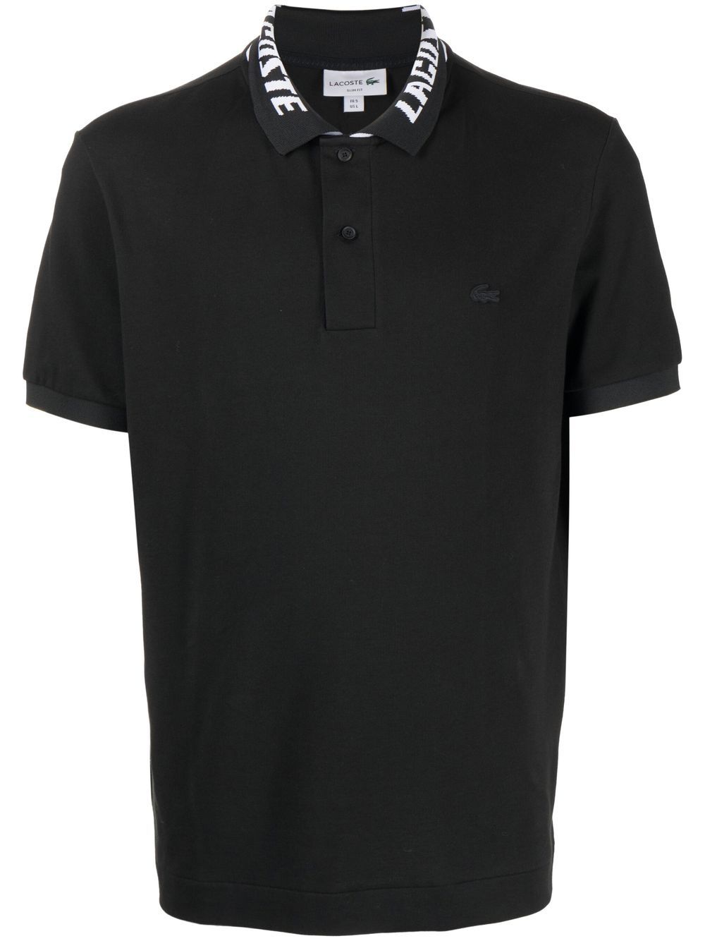 Lacoste logo珠地布polo衫 - 黑色