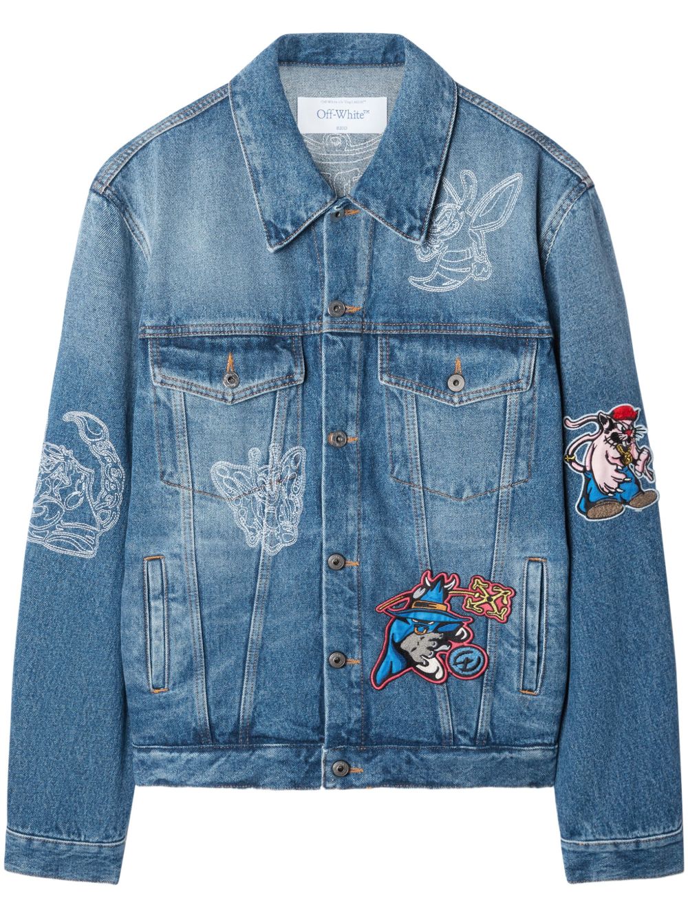 Off-White Character Skate 牛仔夹克 - 蓝色