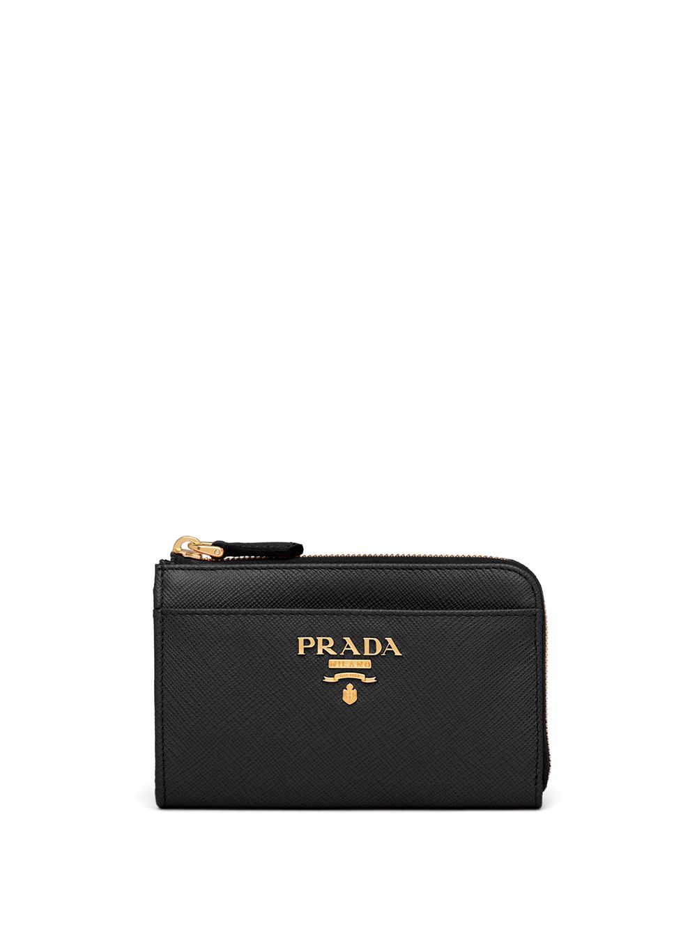 Prada 皮质钥匙扣钱包 - 黑色