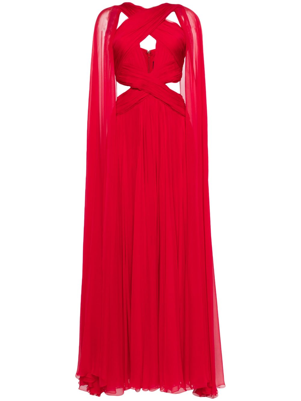 Zuhair Murad 真丝雪纺斗篷式礼服 - 红色