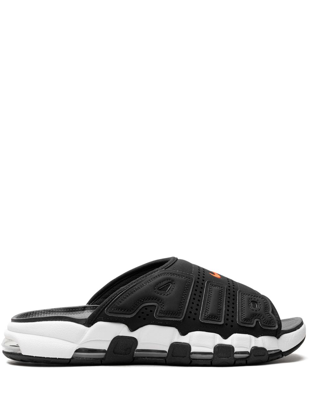 Nike Air More Uptempo Black/White/Red 拖鞋 - 黑色