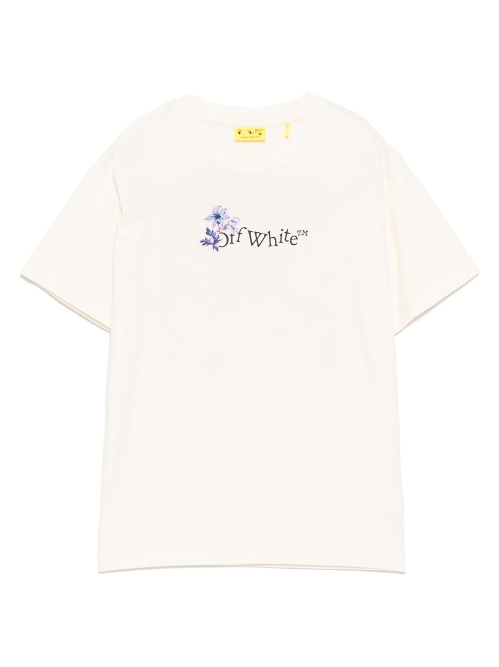 Off-White Kids logo花卉T恤 - 中性色