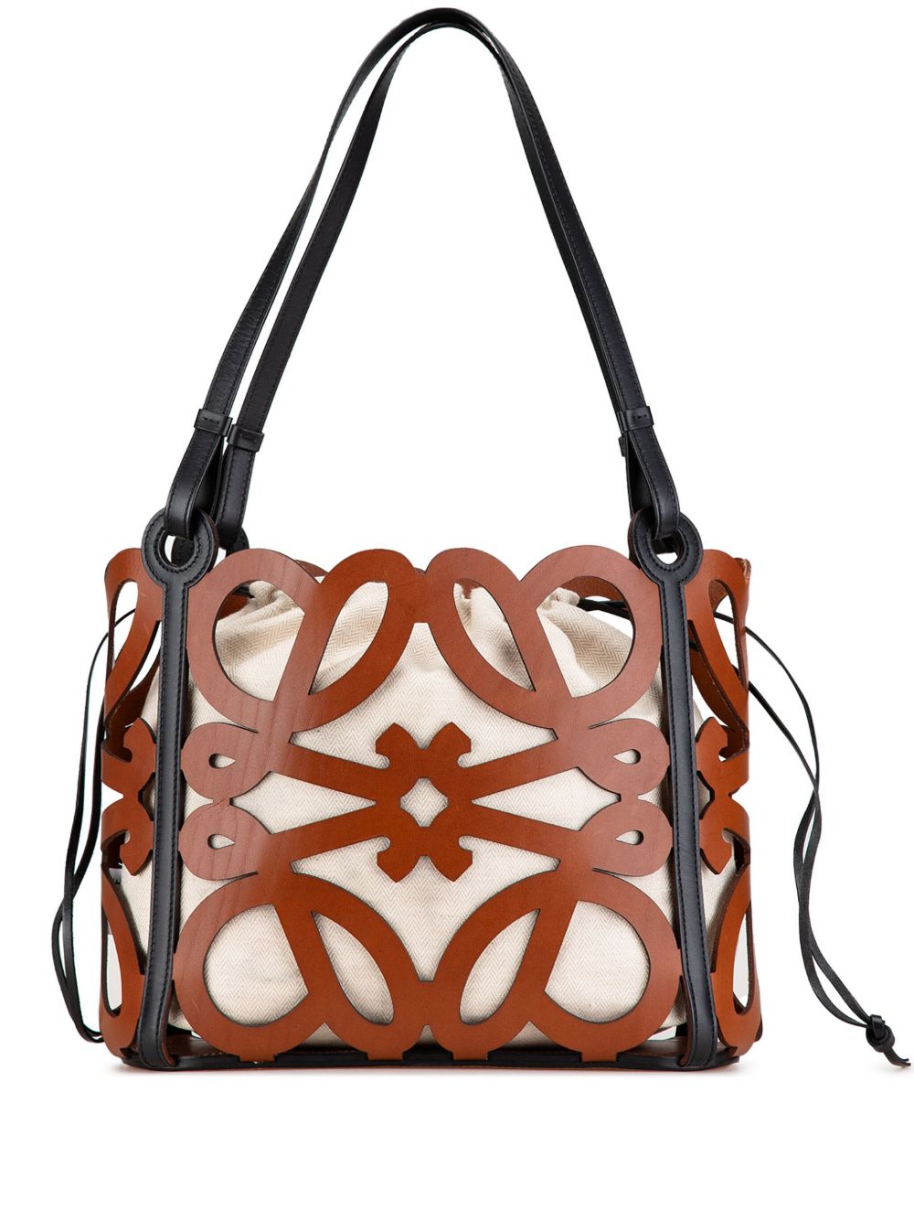 Loewe Pre-Owned 2021 Small Anagram Cut Out tote bag - 褐色