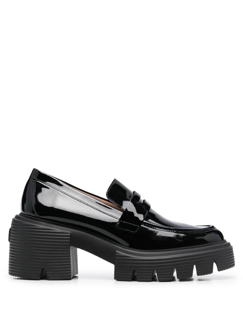 Stuart Weitzman Soho 厚底皮质中跟鞋 - 黑色