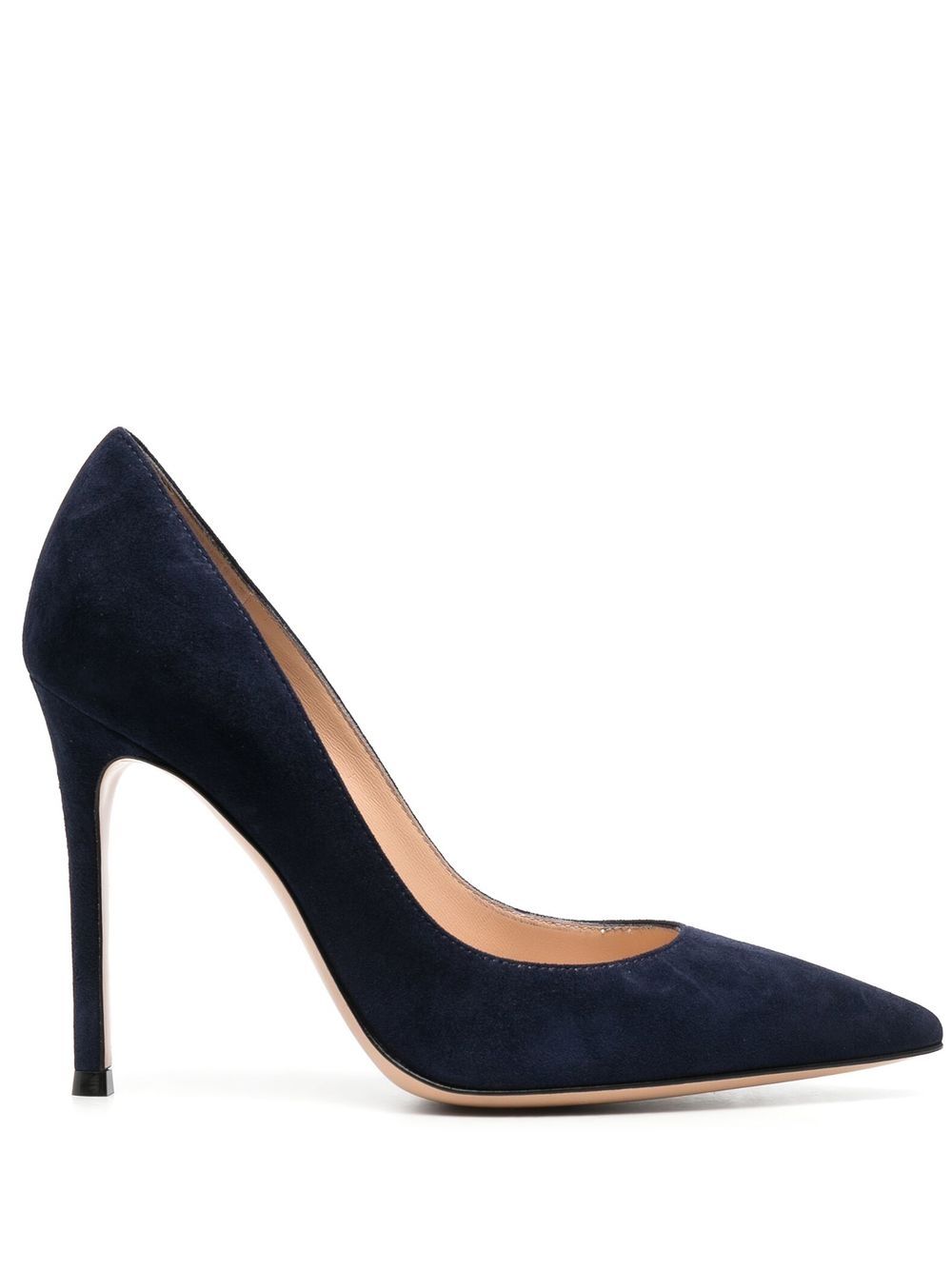 Gianvito Rossi 尖头绒面皮高跟鞋 - 蓝色