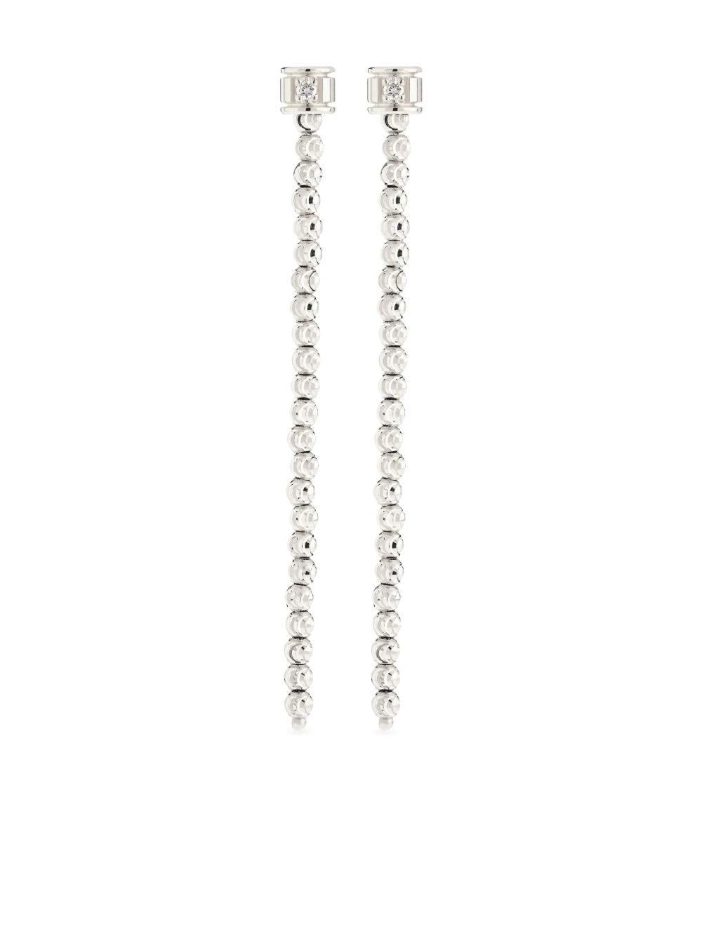 Officina Bernardi 18K白金 Moon 钻石耳环 - 银色