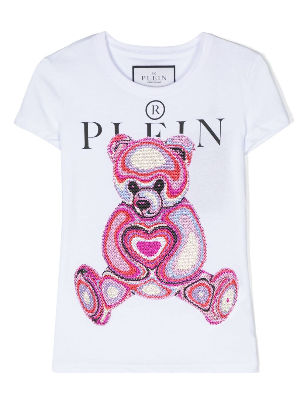 Philipp Plein Junior 泰迪熊印花棉T恤 - 白色