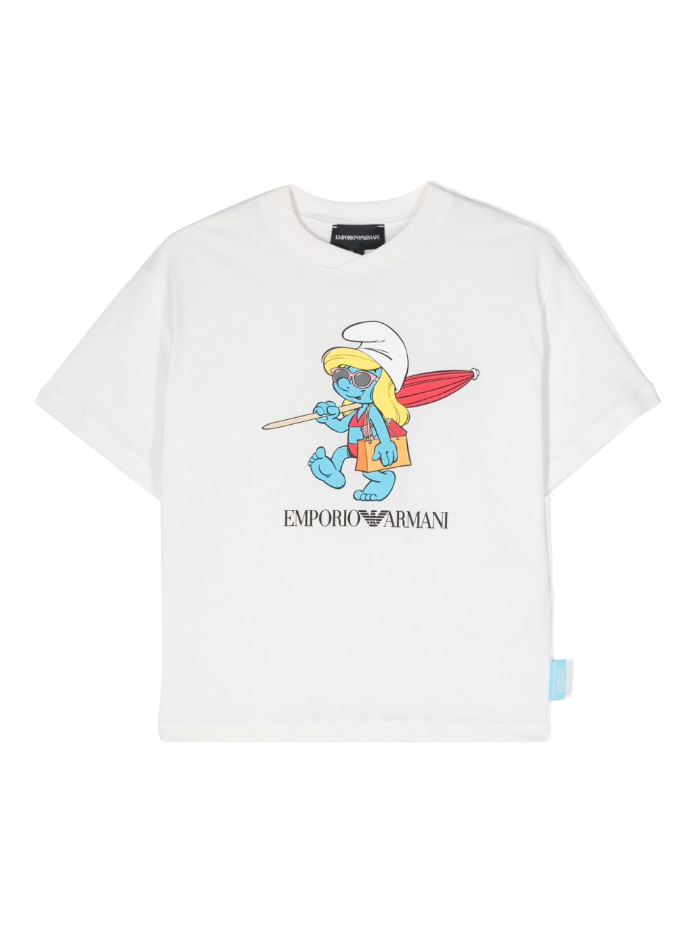 Emporio Armani Kids The Smurfs 印花T恤 - 白色