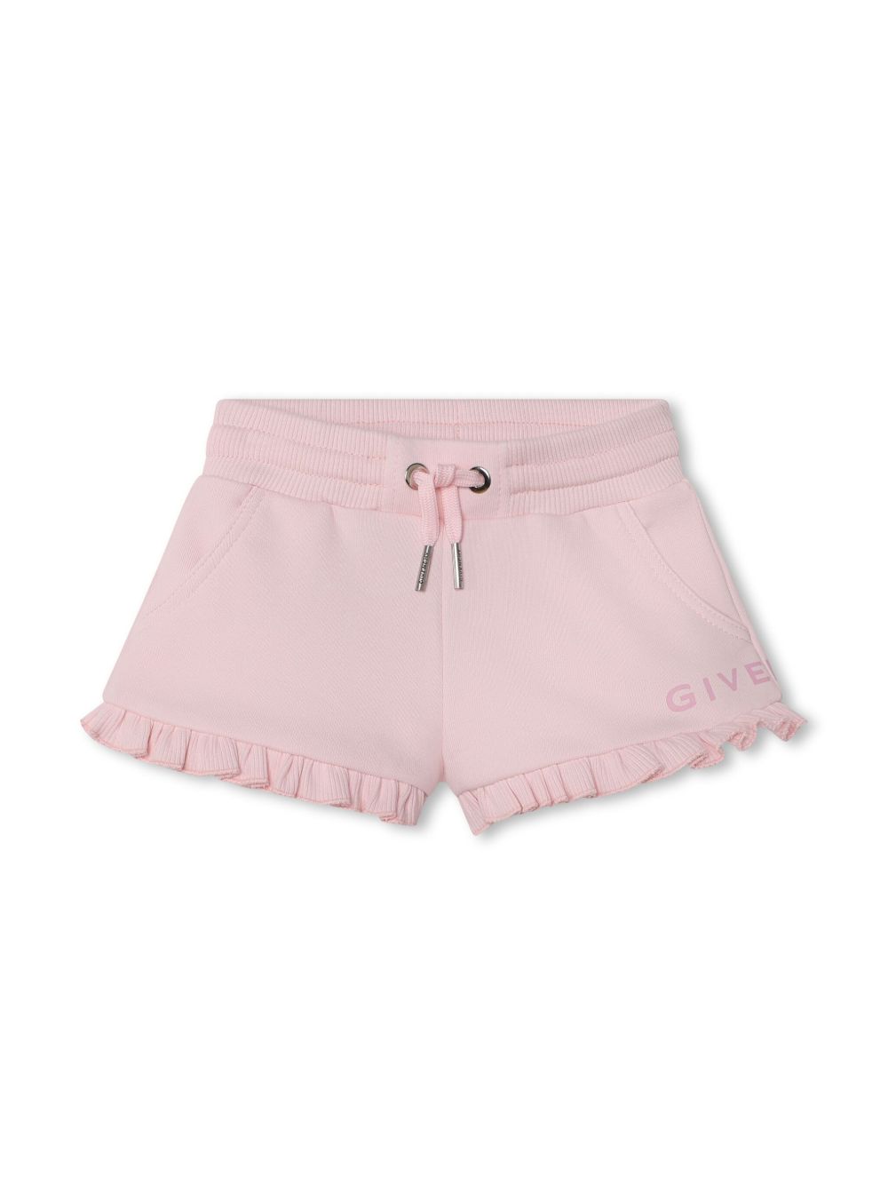 Givenchy Kids 4G 印花荷叶边饰短裤 - 粉色