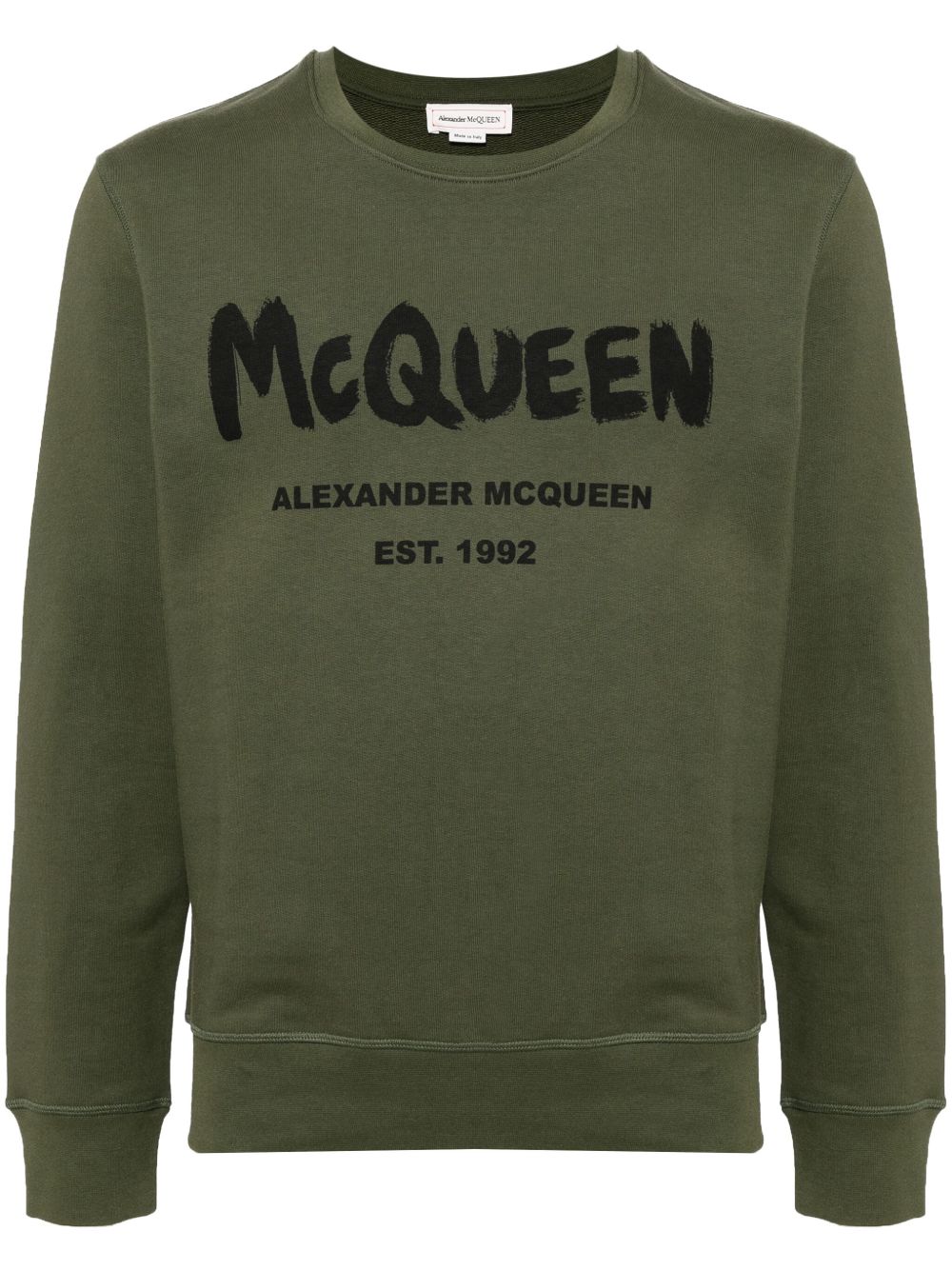 Alexander McQueen logo印花卫衣 - 绿色
