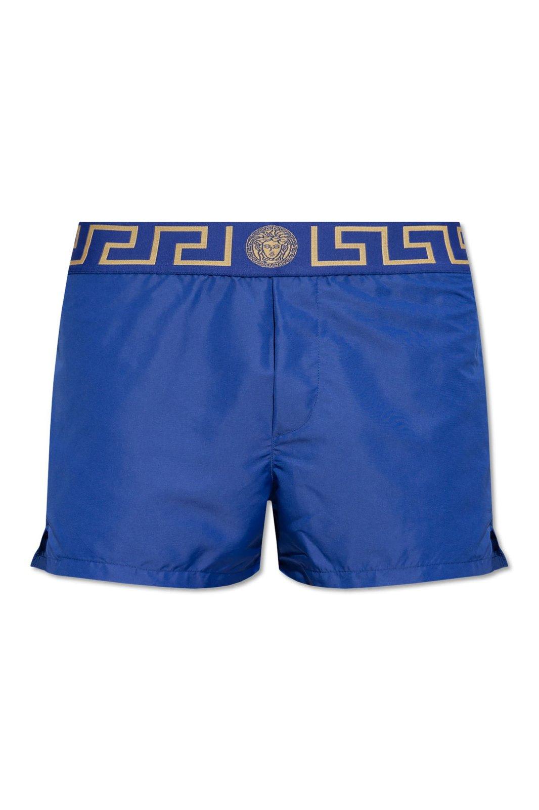 Versace 希腊回纹边饰松紧腰头泳裤