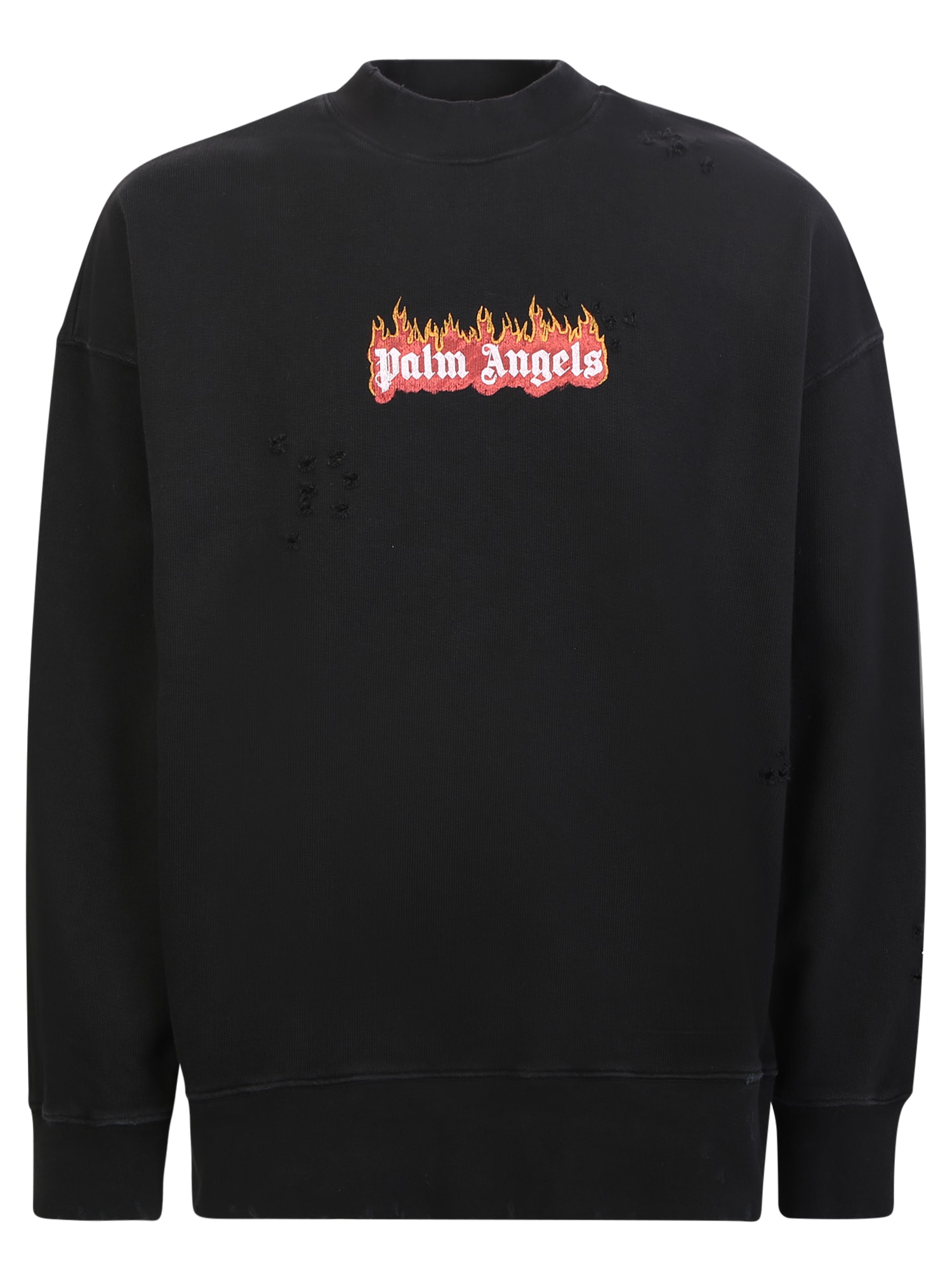 Palm Angels Burning Print Roundneck Sweatshirt