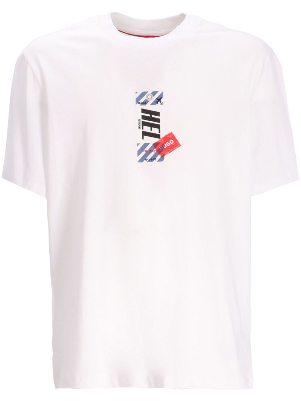 HUGO logo印花棉T恤 - 白色