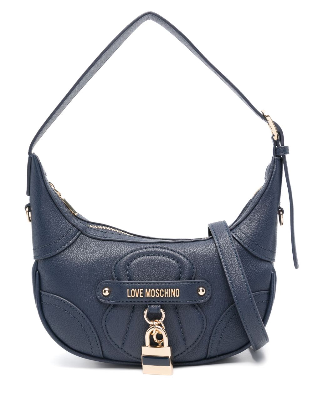 Love Moschino 挂锁细节手提包 - 蓝色