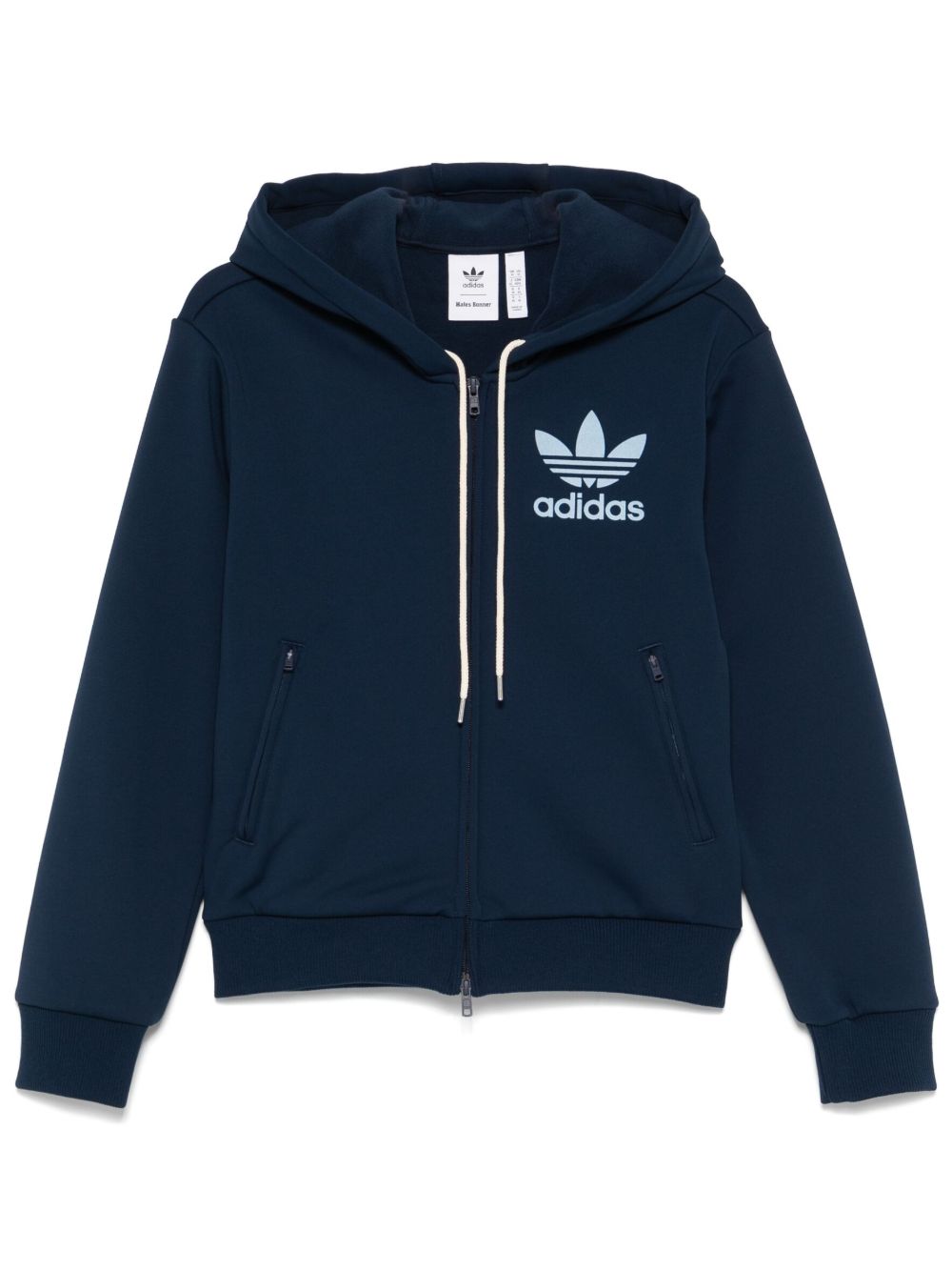 adidas x Wales Bonner logo植绒连帽衫 - 蓝色