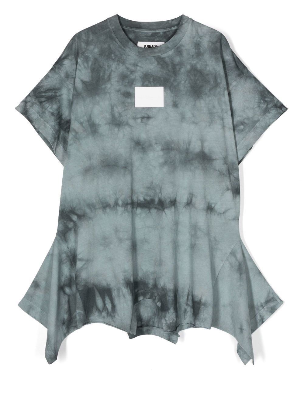 MM6 Maison Margiela Kids T恤式下摆扎染连衣裙 - 灰色